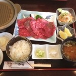 味処 小竹 - 登米産牛ひとくちステーキ定食
            