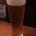 鶏一途 - 生ビール（４６０円）。