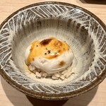 鮨 はしもと - 虎ふぐ白子炭焼き　硬めに炊かれた舎利と混ぜてリゾット風　大好きな一品