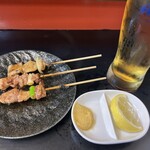 大阪一　とり平 - ビールにお通し旨し♪