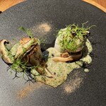 ポアジェ - ホタテのポアレ長芋のコンフィ生青のりのヴァンブランソース