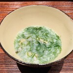 廣澤 - 【写真①】大和蛤(三重県四日市市)と四万十海苔のお粥
