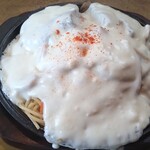 えんとつ - スパゲッティえんとつ風ハンバーグ付大盛り＆ハンバーグ50g増量