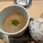 牛肉寿司 きんたん - 茶碗蒸し　走り筍の擦り流しがけ