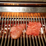 Yakiniku Matsuzaka - オリーブ牛の焼肉ランチをBBQヘルシーロースターで焼く