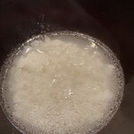 白金台こばやし - 雑炊は素、卵入り、海苔入り、最後に白子リゾット