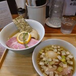 ユナイテッド ヌードル アメノオト - 味玉昆布水つけ麺(塩)1240円