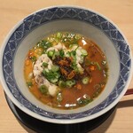 鮨 一二郎 - 白子茶碗蒸し  ラー油ポン酢