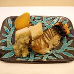 うを徳 - 鯧(鯧魚、真名鰹、真魚鰹) 柚子 照り焼き & 京都 海老芋 & 蕗味噌 & 唐墨