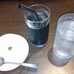 中国料理 天龍 - アイスコーヒー  杏仁豆腐