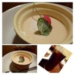 赤坂馳走咲楽 - デザートは「紅茶のブラマンジェ」
アイスコーヒーは薄めですけれど量があるのが嬉しい
