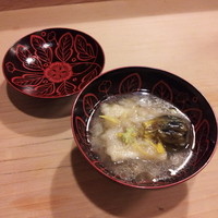 うを徳 - 穴子天と茄子のお椀