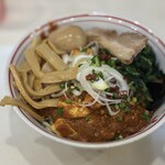 蒙古タンメン中本 - 黒鬼～鬼の目にも麻婆＋ほうれん草＋メチャアジ