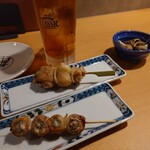 串小町 - お通し、もも 250円
                                、ぶたしそ 200円
                                