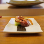 鮨おばな - ◆ひもきゅう海苔巻き（閖上）
      胡瓜はもちろん館林産。