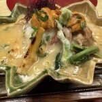 御宿かわせみ - 焼き蛤と鮎魚女
      　早掘り筍
      　たっぷりの生雲丹と雲丹バターソース