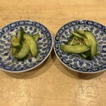 焼鳥 谷口 - きゅうりと茗荷の浅漬け