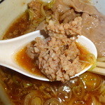 麺 一直 - 挽き肉アップ