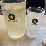 酒場魚と鶏ヤロー - ハイボール税抜80円？！+250円で横綱サイズへ。このデカさで税抜330円はまじ凄い！ちなみに空ジョッキは生ビールのやつ！