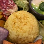 エジプト塩食堂 - スパイスデリプレート　白米・玄米MIXターメリックごはん