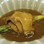 竹屋町 三多 - 「煮鮑と炭焼きアスパラガス」