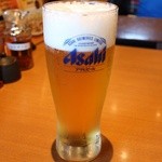 カレーうどん 千吉 - 生ビール グラス 400円。