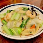 湖南人家 - 20250225海鮮焼きそば1,100円＋麺大盛り200円