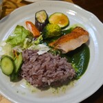 キッチン ブルー グローブ - 再びワンプレート