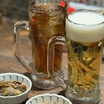 九州酒場きんぼし - お通し 385円 × 2人。