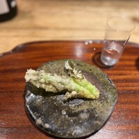 魚料理 あぎやお - つぼみ菜×天美 純米吟酒 生原酒