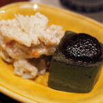 割烹さいお - 切り干し大根酒粕白和え＆蓬麩田楽