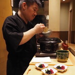 割烹さいお - 炊き上がりを…