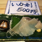 北のランプ亭 - イカ刺し。ゴロも付いてます。