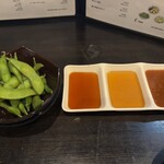 ひなとり - ポン酢:ごま油:味噌だれ