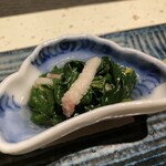 福よせ - クジラベーコンとほうれん草のおひたし