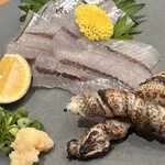 あじふらい てしお - さよりの刺身と、絶品の皮の炙り