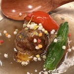 あじふらい てしお - あじのつみれと野菜の餡かけ