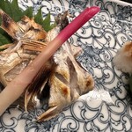 あじふらい てしお - あじカマの塩焼き