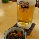 みさき庵 - 生ビール　お通し