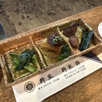 柳家 - 風呂吹き大根　田楽味噌　芹のお浸し　菜花のお浸し