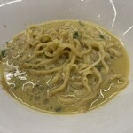 左とう - 和え玉に牡蠣蕎麦スープを投入！