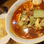 元祖肉そば みちのくラーメン - 激辛肉そば＆半チャーハン