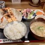 しんのすけ - 金目鯛塩焼き定食(刺身付)