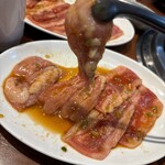焼肉冷麺やまなか家 - せせり★焼肉よくばりセット（ライス大無料・元気カルビ&セセリ・別辛・1408円税込）★