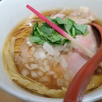 中華そば たかばん - 煮干そば 930円 にんにく醤油丼 300円(ランチ)