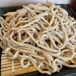 一生 - 常陸秋そばを9:1の割合で手打ちした蕎麦。挽きぐるみの黒い田舎そばではなく、あくまで太切りのずっしりた常陸秋そばです。