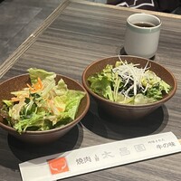 上野太昌園 上野本店 - 左：太昌園サラダ  右：チョレギサラダ　各1人前