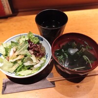 赤坂 金舌 - サラダ&お吸い物