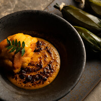 生うにと卵黄の焼きディップ、もち米スティック