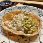 新富 きた福 - 胴体の身とかに味噌の甲羅盛り